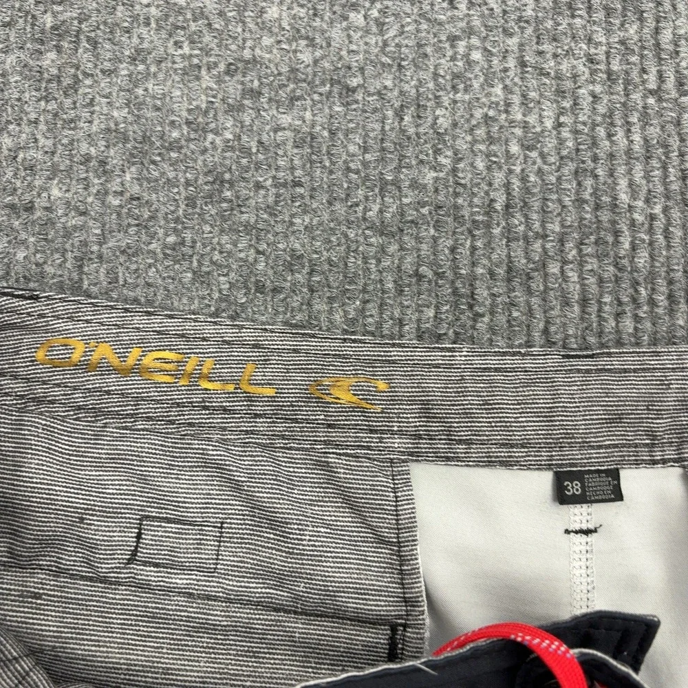 ONeill‎ Shorts Mens 38 Black Polyester Striped Hybrid Boardshorts Surf Casual